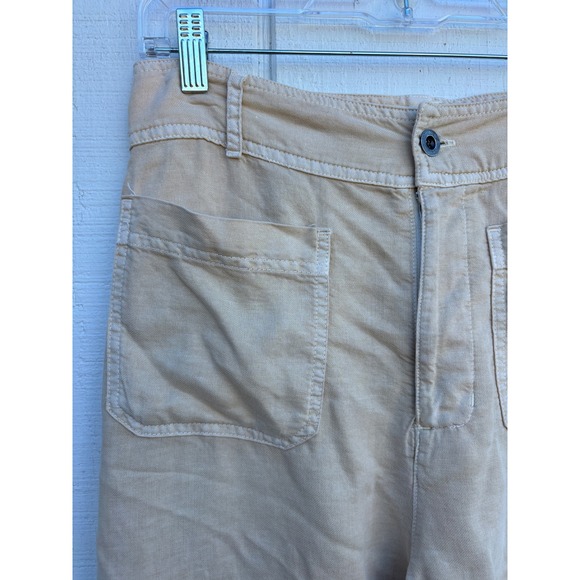 Cloth‎ & Stone Wide Leg Pants Beige Linen Blend High Rise Women Size 29 - Picture 3 of 7